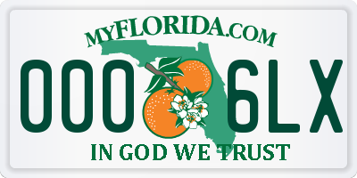 FL license plate 0006LX