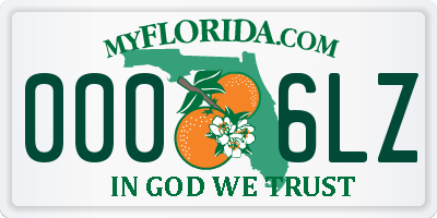 FL license plate 0006LZ