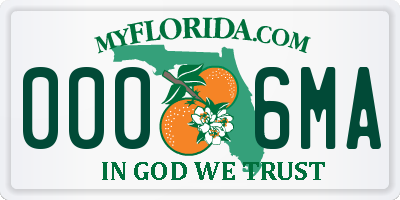 FL license plate 0006MA