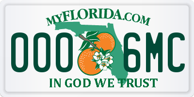 FL license plate 0006MC