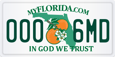 FL license plate 0006MD