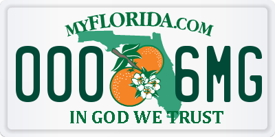 FL license plate 0006MG