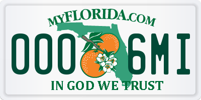 FL license plate 0006MI