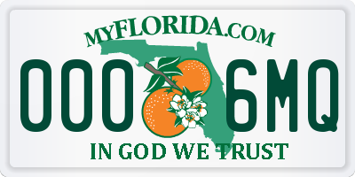 FL license plate 0006MQ