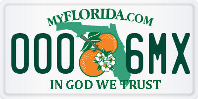 FL license plate 0006MX