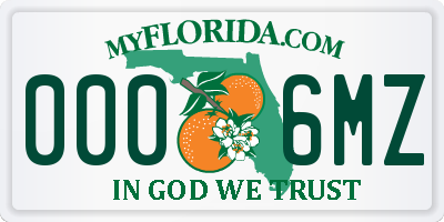 FL license plate 0006MZ