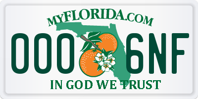 FL license plate 0006NF