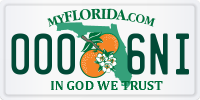 FL license plate 0006NI