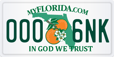 FL license plate 0006NK