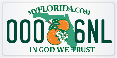 FL license plate 0006NL