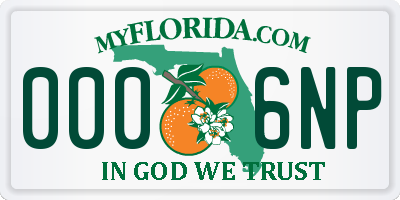 FL license plate 0006NP