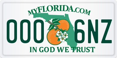 FL license plate 0006NZ