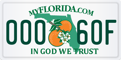 FL license plate 0006OF