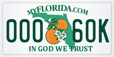 FL license plate 0006OK