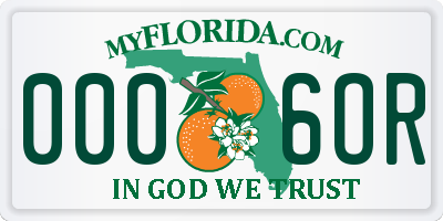 FL license plate 0006OR