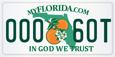 FL license plate 0006OT