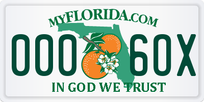 FL license plate 0006OX