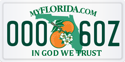 FL license plate 0006OZ