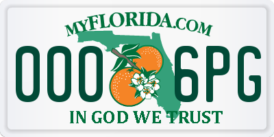 FL license plate 0006PG