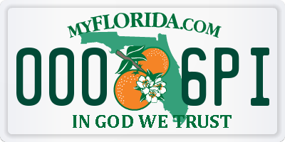 FL license plate 0006PI