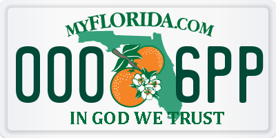 FL license plate 0006PP