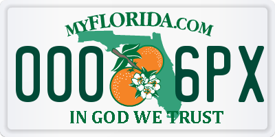 FL license plate 0006PX