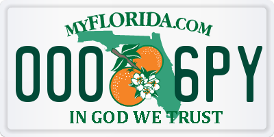 FL license plate 0006PY