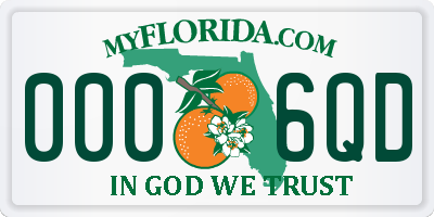 FL license plate 0006QD