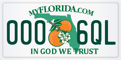 FL license plate 0006QL