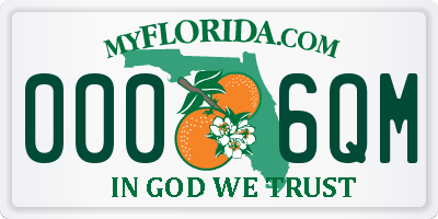 FL license plate 0006QM