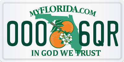 FL license plate 0006QR