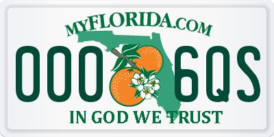 FL license plate 0006QS