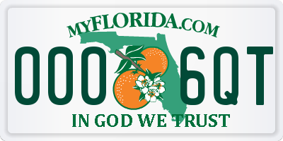 FL license plate 0006QT