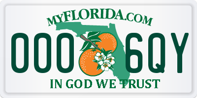 FL license plate 0006QY