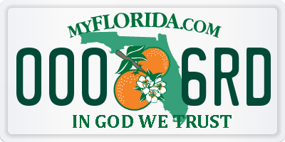 FL license plate 0006RD