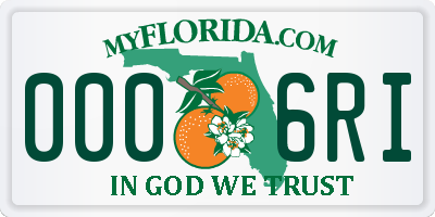 FL license plate 0006RI