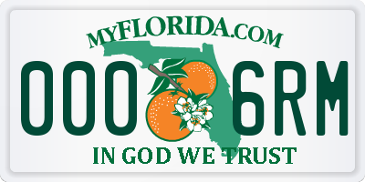 FL license plate 0006RM