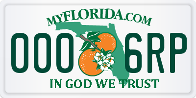 FL license plate 0006RP