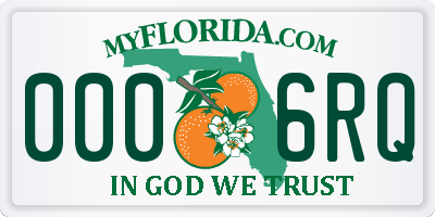 FL license plate 0006RQ