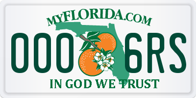 FL license plate 0006RS