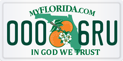 FL license plate 0006RU