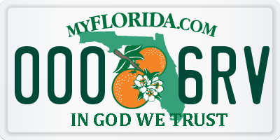 FL license plate 0006RV