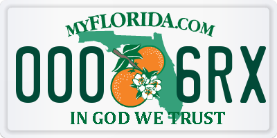 FL license plate 0006RX
