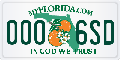 FL license plate 0006SD