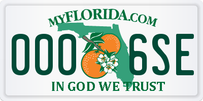 FL license plate 0006SE