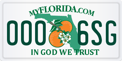 FL license plate 0006SG