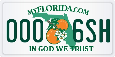 FL license plate 0006SH