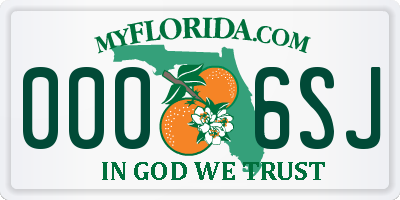 FL license plate 0006SJ