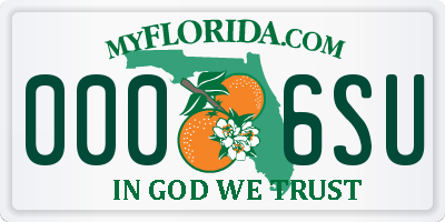 FL license plate 0006SU