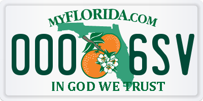 FL license plate 0006SV